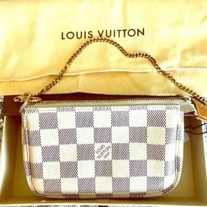 AUTHENTIC LOUIS VUITTON DAMIER AZUR POUCHETTE